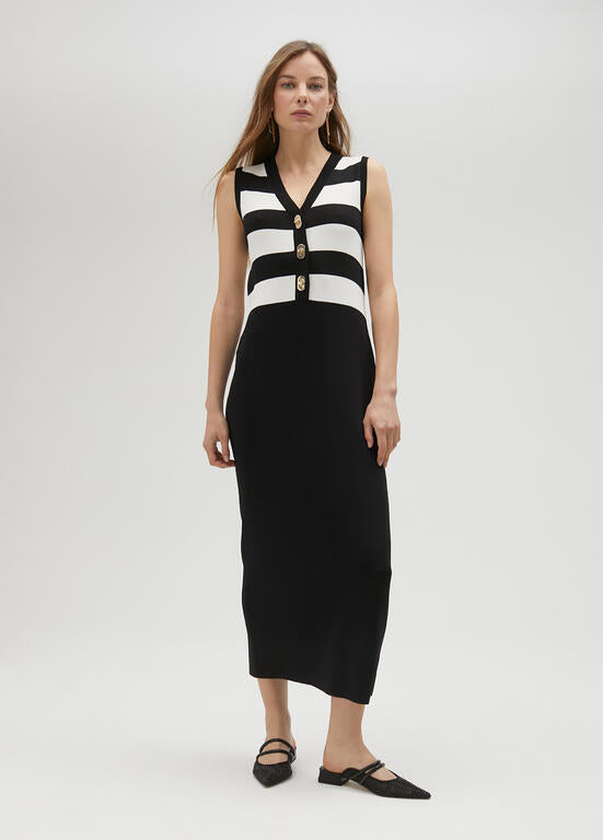 LOLA CASADEMUNT Abito in Maglia Bicolore