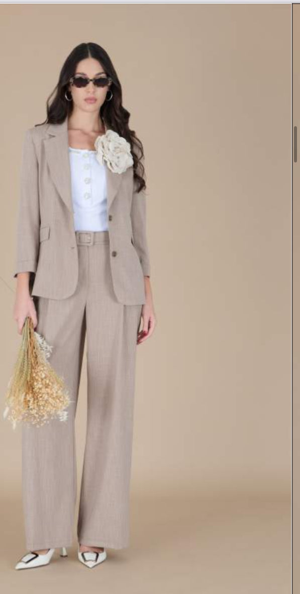 QUEGUAPA Pantalone Palazzo con Cintura