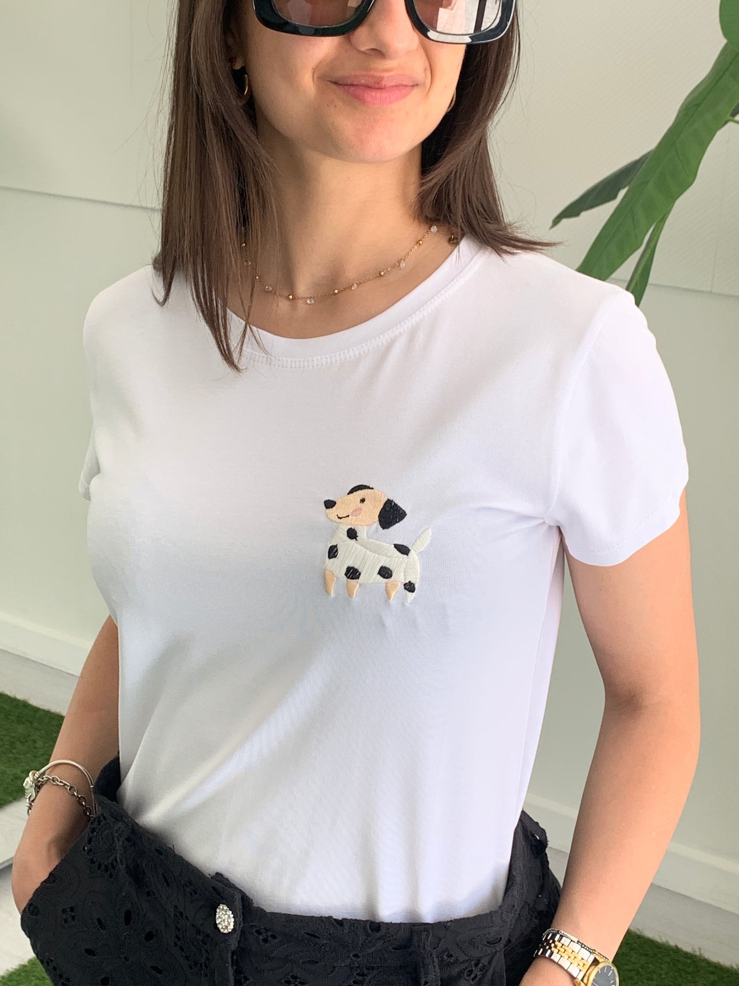VIVIENNE T-Shirt Simpatiche con Logo Cagnolino