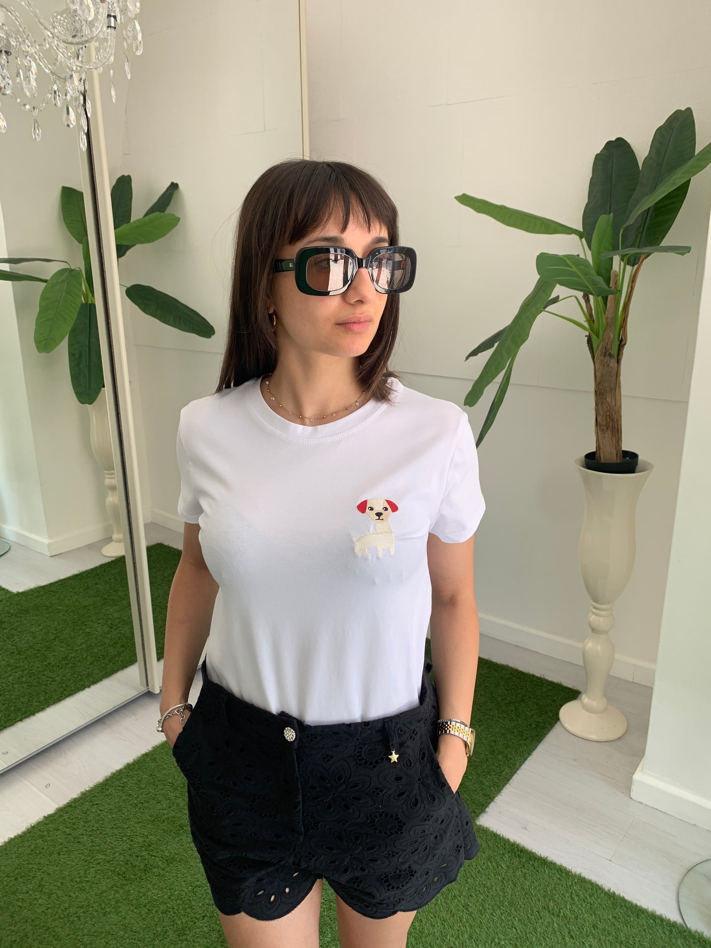 VIVIENNE T-Shirt con Logo Cagnolino