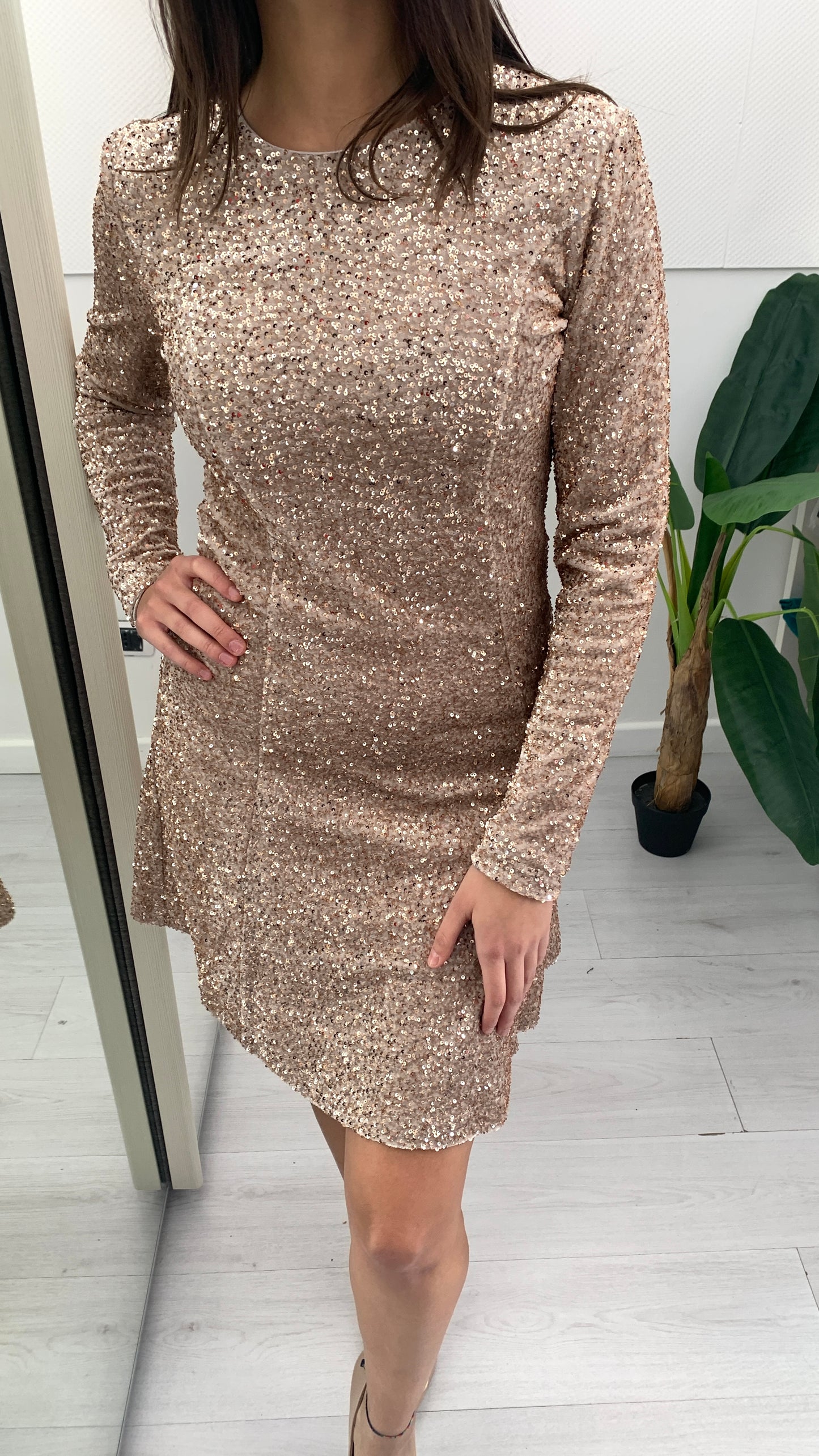 EDAS Abito Pioggia Paiettato in Ciniglia