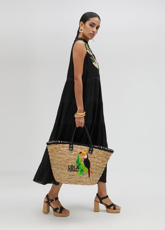 LOLA CASADEMUNT Borsa Grande con Ricamo Tucano