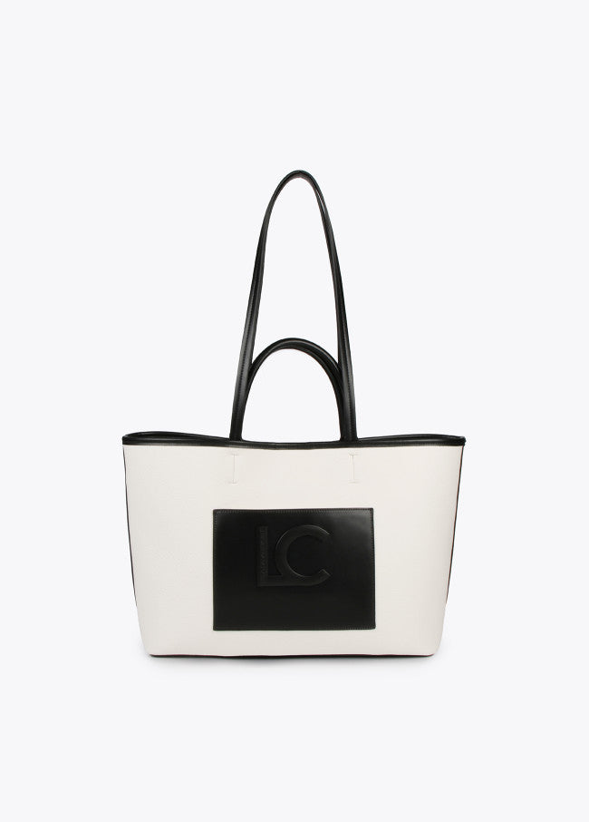 LOLA CASADEMUNT Shopper Bicolore White Black