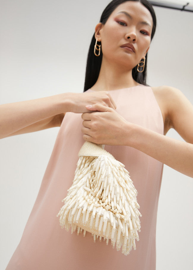 LOLA CASADEMUNT Borsetta Perline Effetto Corallo