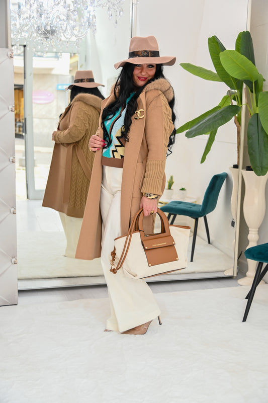 Cappotto in lana stile nordico beige invernale