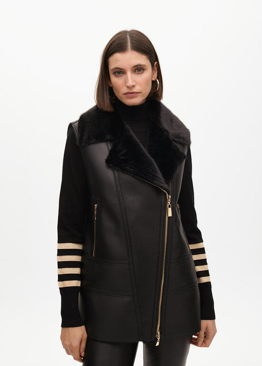 LOLA CASADEMUNT Gilet MAidi Reversibile Ecopelle Pelliccia