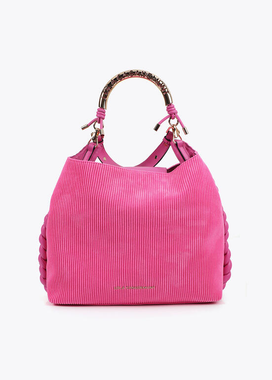 LOLA CASADEMUNT Borsa Shopper con Mnico in Metallo Logato