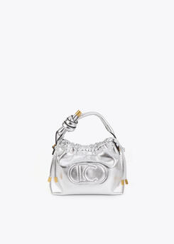 Mini Bag Argento Metallizzato con Catena Dorata - Lola Casademunt