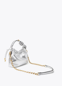 Mini Bag Argento Metallizzato con Catena Dorata - Lola Casademunt