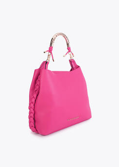 Borsa a mano in pelle fucsia con tracolla regolabile – Griffe Dipierro