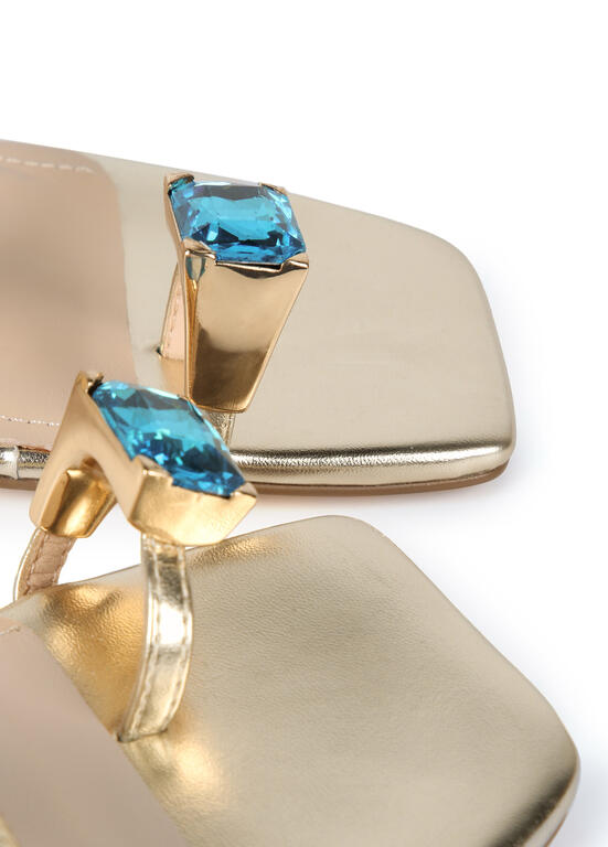 LOLA CASADEMUNT Sandalo Gold con Anello Gioiello