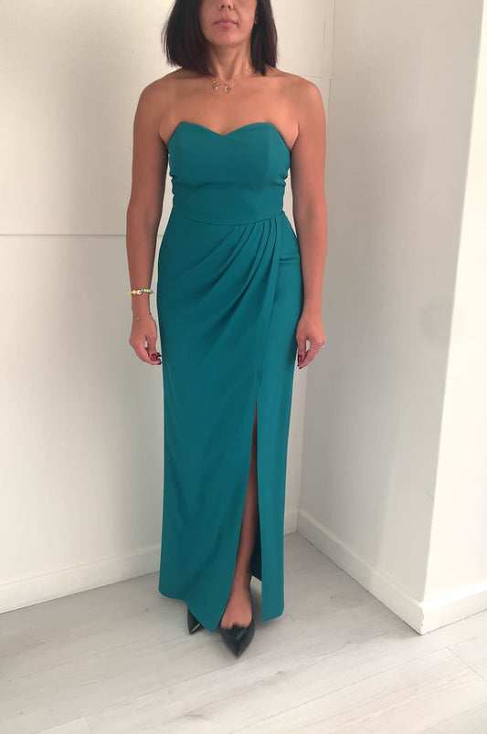 TNS BRAND Abito Matilde Ottanio Scollo a Cuore